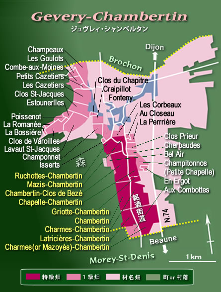 Gevrey-Chambertin WineMAP(ジュヴレィ・シャンベルタン ワイン地図