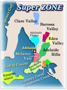 南オーストラリア州ワイン地図