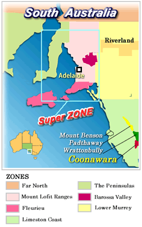 南オーストラリアワイン地図