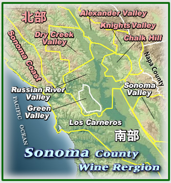 Sonomaワイン地図